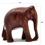 Sahya Dale Wooden Elephant Statue- Hand Made Rose Wood 9cm x 8cm (3inch)