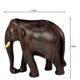 Sahya Dale Wooden Elephant Statue- Hand Made- Rose Wood 11cm x 10cm (4inch)