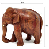 Sahya Dale Wooden Elephant Statue- Hand Made Rose Wood 14cm x 13cm (5inch)