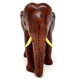 Sahya Dale Wooden Elephant Statue- Hand Made Rose Wood 16cm x 15cm (6inch)
