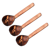 Sahya Dale Coconut Soup Spoon (Pack of 3) -Hand Made - Made from Coconut Shell and Coconut Wood