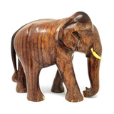 Sahya Dale Wooden Elephant Statue- Hand Made - Made from Rose Wood 22cm x 20cm (8inch)