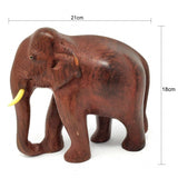 Sahya Dale Wooden Elephant Statue- Hand Made - Made from Rose Wood 21cm x 18cm (7inch)