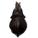 Sahya Dale Wooden Elephant Statue Trunk Up 13 x 15cm- Hand Made - Rosewood 6inch showpiece