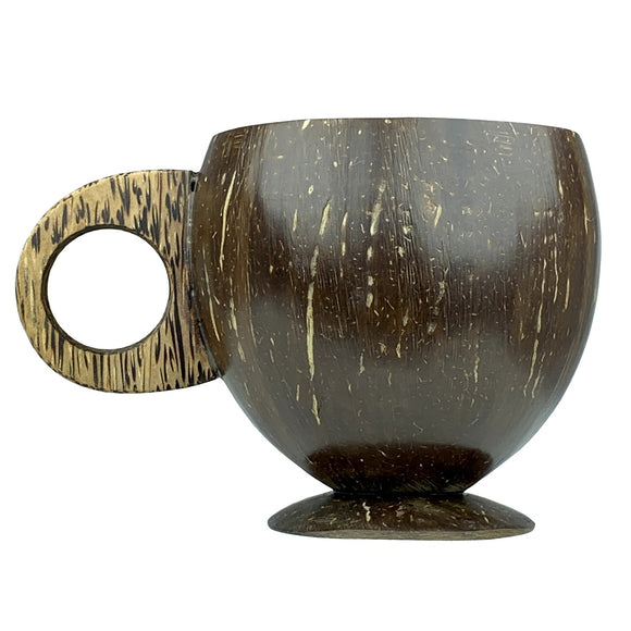 Sahya Dale Coconut Mug - Hand Made - Tea, Coffee or Milk Cup- Made from Coconut Shell and Wood