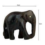 Sahya Dale Wooden Elephant Statue Small- Hand Made - 6cm x 5cm