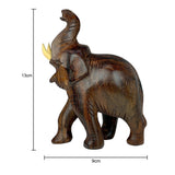 Sahya Dale Wooden Elephant Statue Trunk Up- Hand Made- Rose Wood 9 x 13cm