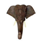 Sahya Dale Wooden Elephant Head Showpiece- Hand Made Rosewood 24 x 28cm