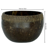 Sahya Dale Coconut Shell Bowl - Top Matte and Bottom Glossy Finish- Salad, Smoothie, Cereal and Ice Cream Bowl