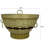 Sahya Dale Bamboo Basket with Lid- Multipurpose - Chapati - Paratha - Roti- Organic - Hand Made
