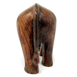 Sahya Dale Wooden Elephant Statue- Hand Made - Made from Rose Wood 22cm x 20cm (8inch)