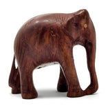 Sahya Dale Wooden Elephant Statue- Hand Made Rose Wood 9cm x 8cm (3inch)