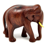 Sahya Dale Wooden Elephant Statue- Hand Made Rose Wood 16cm x 15cm (6inch)