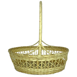 Sahya Dale Bamboo Basket with Handle- Round Shape- Multi Purpose - Hand Made