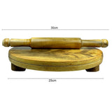 Sahya Dale Wooden Chapati Board and Roller Set- Wooden Rolling Pin & Round Board- Medium Size 25cm Board and 30cm Roller