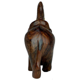 Sahya Dale Wooden Elephant Statue Trunk Up- Hand Made- Rose Wood 9 x 13cm
