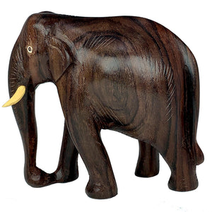 Sahya Dale Wooden Elephant Statue- Hand Made- Rose Wood 11cm x 10cm (4inch)