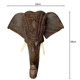 Sahya Dale Wooden Elephant Head Showpiece- Hand Made Rosewood 24 x 28cm