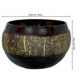 Sahya Dale Coconut Shell Bowl - Centre Matte and Sides Glossy Finish - Salad, Smoothie, Cereal and Ice Cream Bowl, Brown